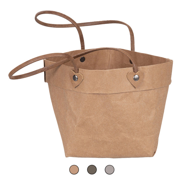 LARGE PAPER BAG WITH LEATHER HANDLES 3 AS - 2188068