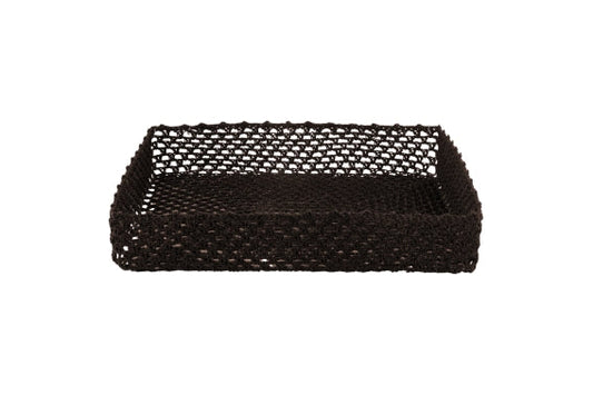 CROCHET BASKET 43x34x8 CM CHOCOLATE DARK BROWN - 2188365