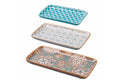 REACTIVE SET OF 3 RECTANGULAR TRAYS. BEIGE/ GREY/BLUE - 2188626