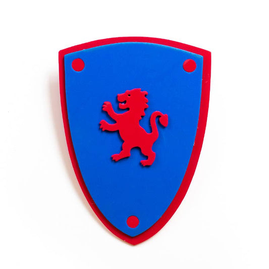 BOUCLIER EN MOUSSE SOFTIK BLEU AVEC LION - KALID MEDIEVAL