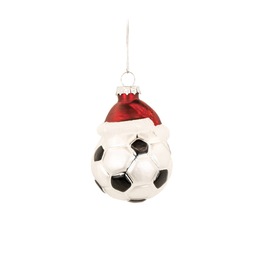 Kerstbal in de vorm van een voetbal