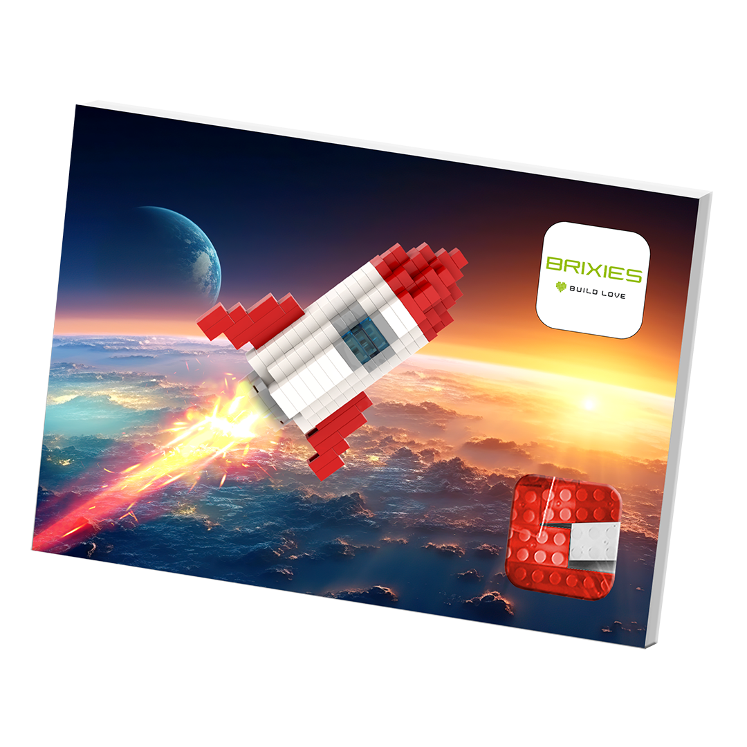 BRIXIES Postkarte Rakete