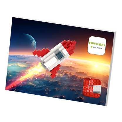 BRIXIES Postkarte Rakete