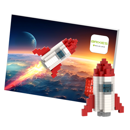 BRIXIES Postkarte Rakete