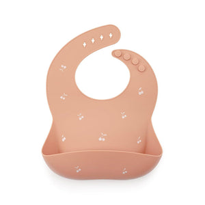 Bavoir en Silicone Shayan Cerises - Pêche