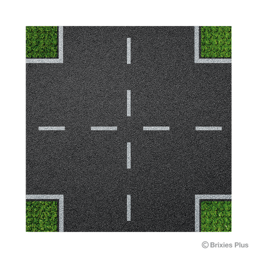 BRIXIES Plus Designer Platte Straße Kreuzung 32 x 32 Noppen