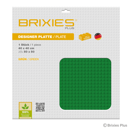 BRIXIES Plus Basis Platte Grün 50 x 50 Noppen