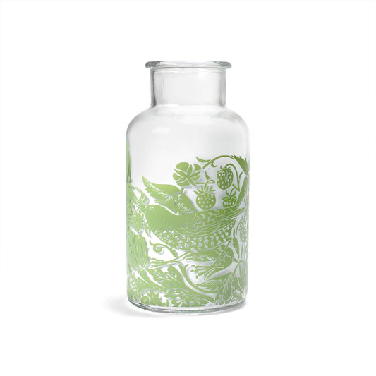 William Morris Strawberry Thief Saliegroene glazen vaas