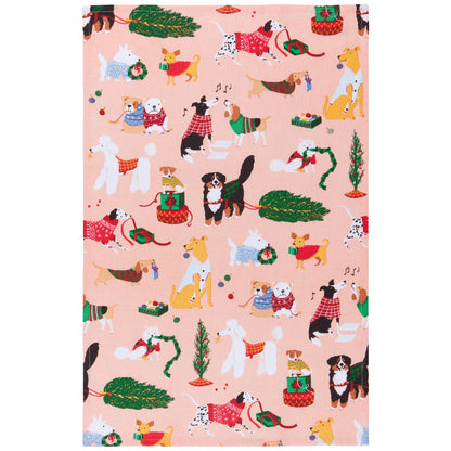 Set of 2 Holiday Hounds Christmas tea towels