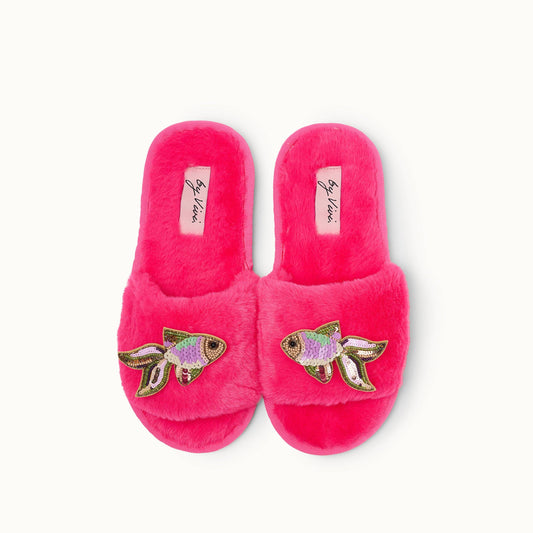 Paire de broches pour Chaussons - Poisson rose