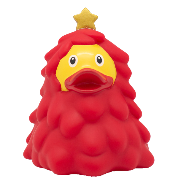 Rode kerstboom eend