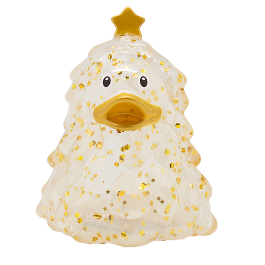 Duck Christmas Tree Gold Glitter