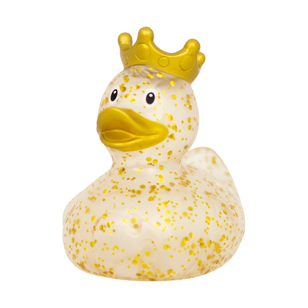 Gouden eend met glinsterende kroon