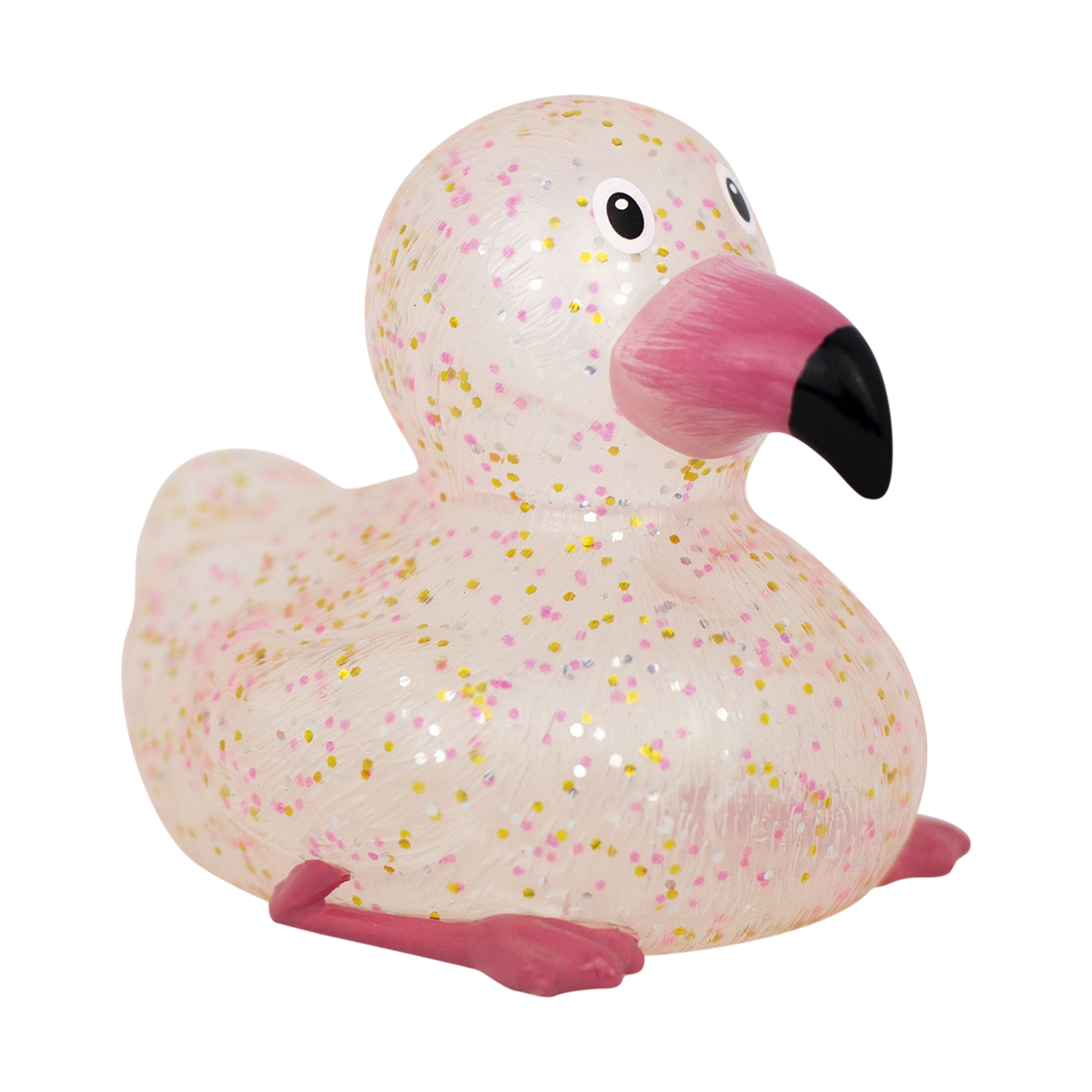 Glitterende roze flamingo-eend