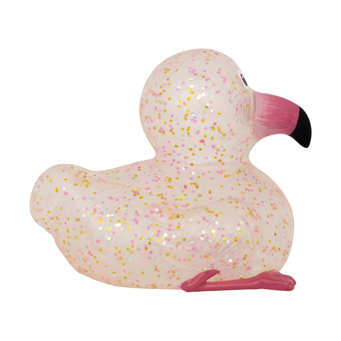 Glitterende roze flamingo-eend