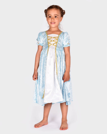 Robe de princesse en velours bleu clair 98-104 Cl 2-4 ans