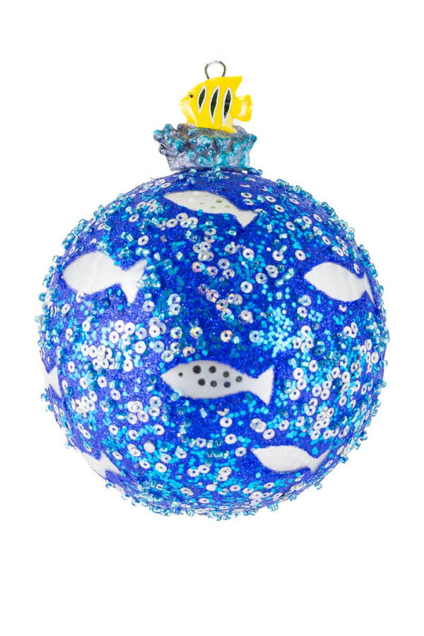 Glitterende vis-vlinder kerstbal