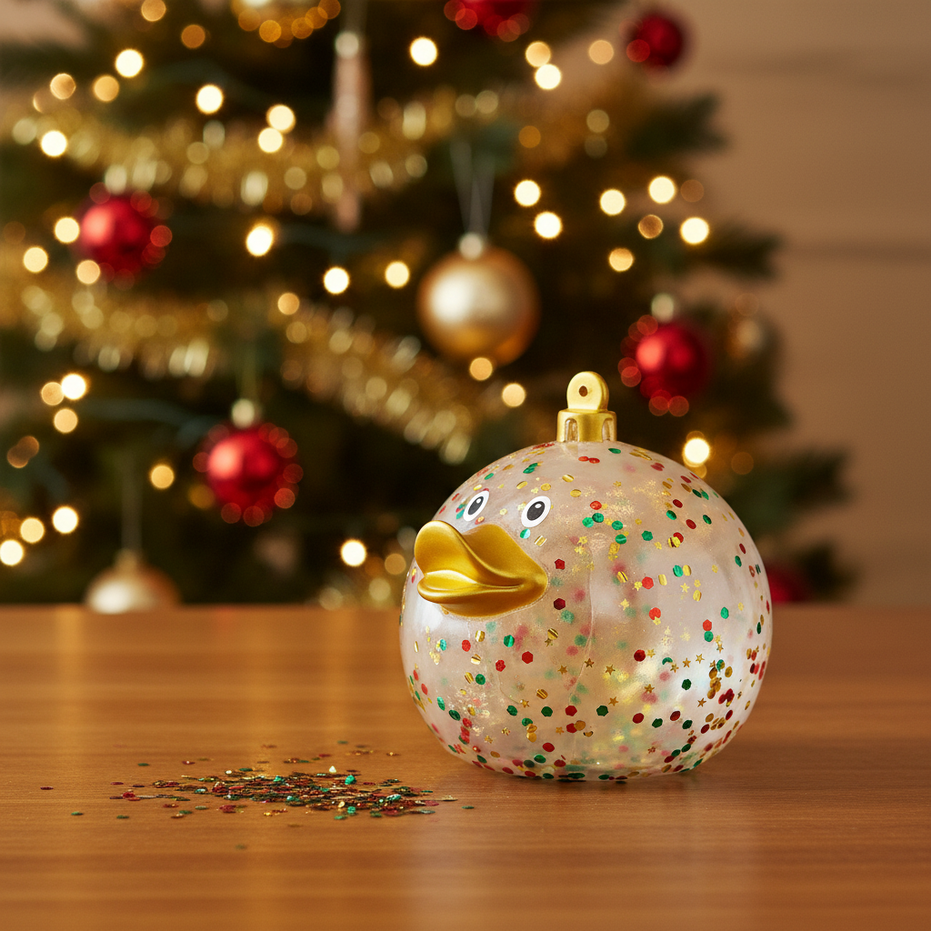 Glitterende kerstbal eend