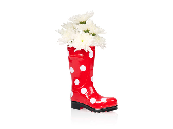 Vase Botte Wellington à Pois Rouge – Bitten