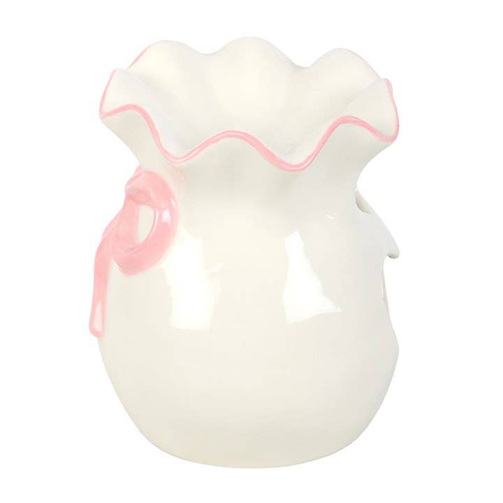 Brûleur d'Huile Blanc et Rose avec Nœud