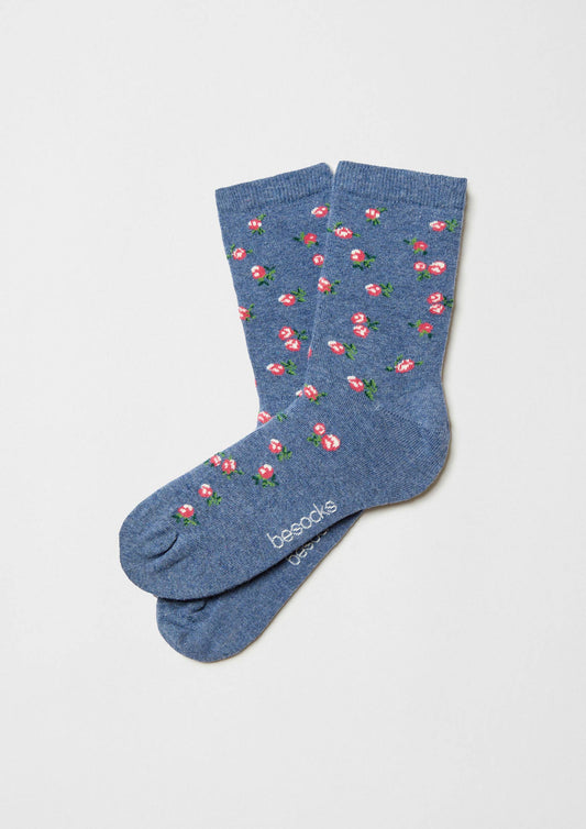 Women's BeLiberty blue 100% organic cotton socks