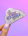 Autocollant à Paillettes Nuage "La vie est belle"