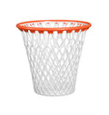 Trash can, basketball hoop