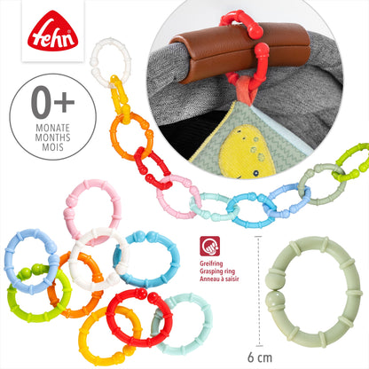 Set of 10 fastening rings