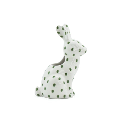 Green Woodland Animal Ceramic Hare Shaped Vase