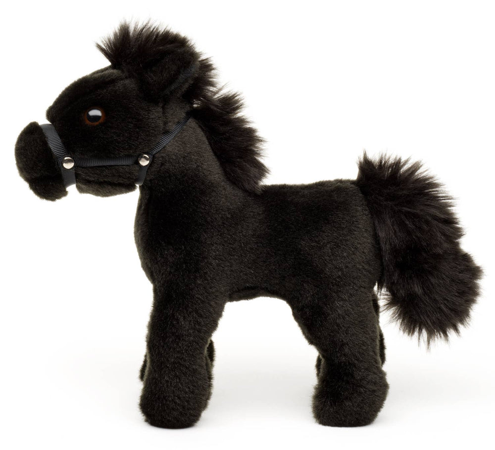 Peluche Cheval Noir Debout sans Selle
