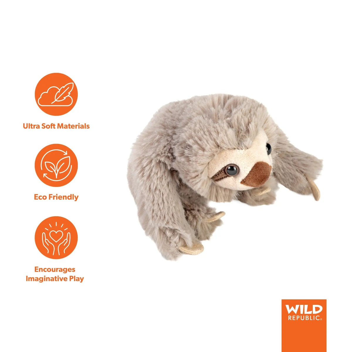 Wild Republic Pocketkins Eco Sloth Stuffed Animal - 5" Stuffed Animals