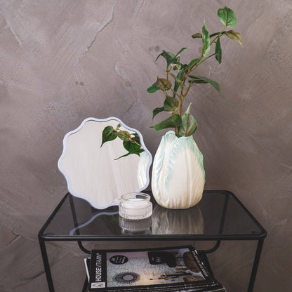 Vase - Tulip Head - Stoneware - Mint - 14x14x19cm