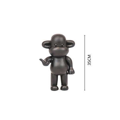 Ornement - Figurine Singe Hang Loose 'La Légende' - Polyrésine - Noir - 20,5x13,5x35cm