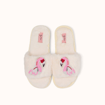 Paire de broches pour Chaussons - Flamant rose