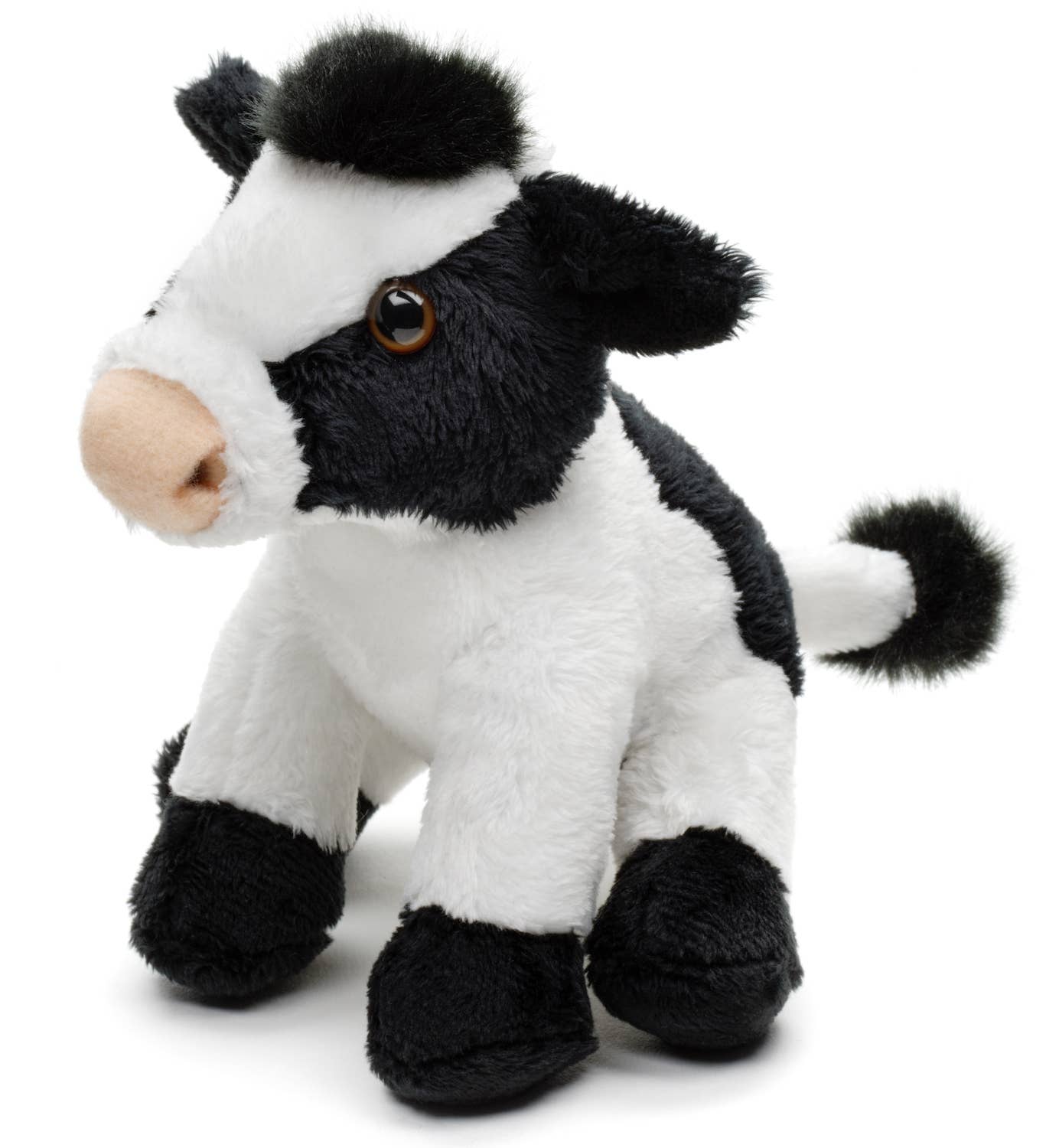 Plush cow, sitting (black and white) - 14 cm (height)