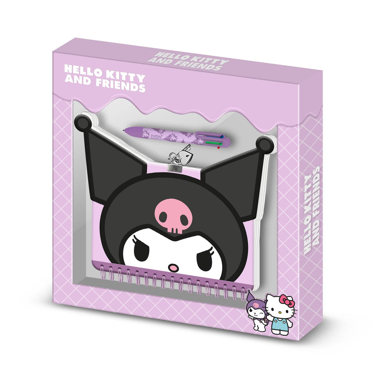 Kuromi Kawaii Journal Face-Pack + 6-kleurenpen