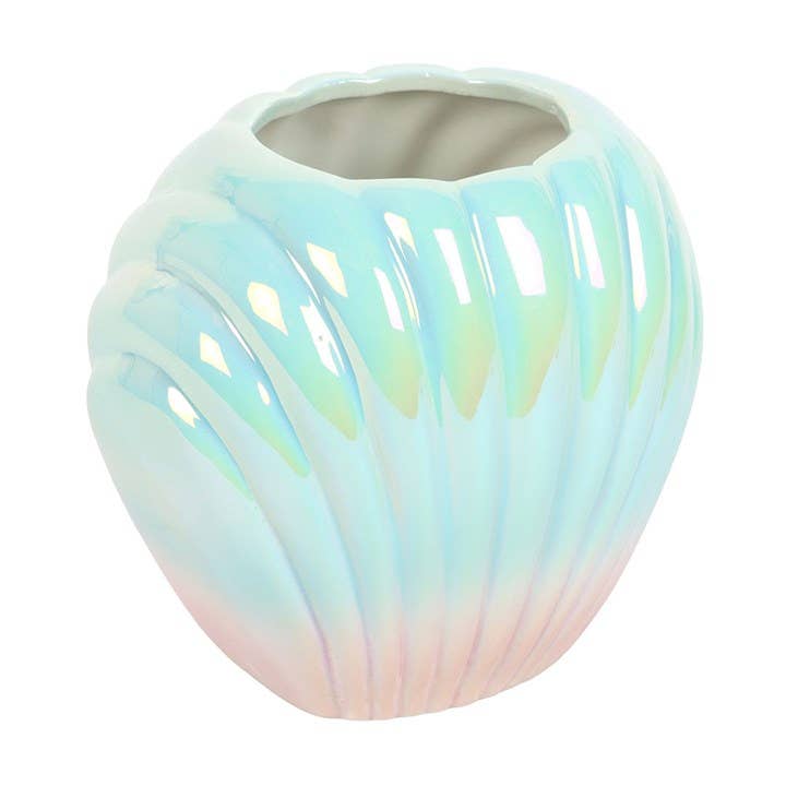Iridescent Clam Shell Flower Vase