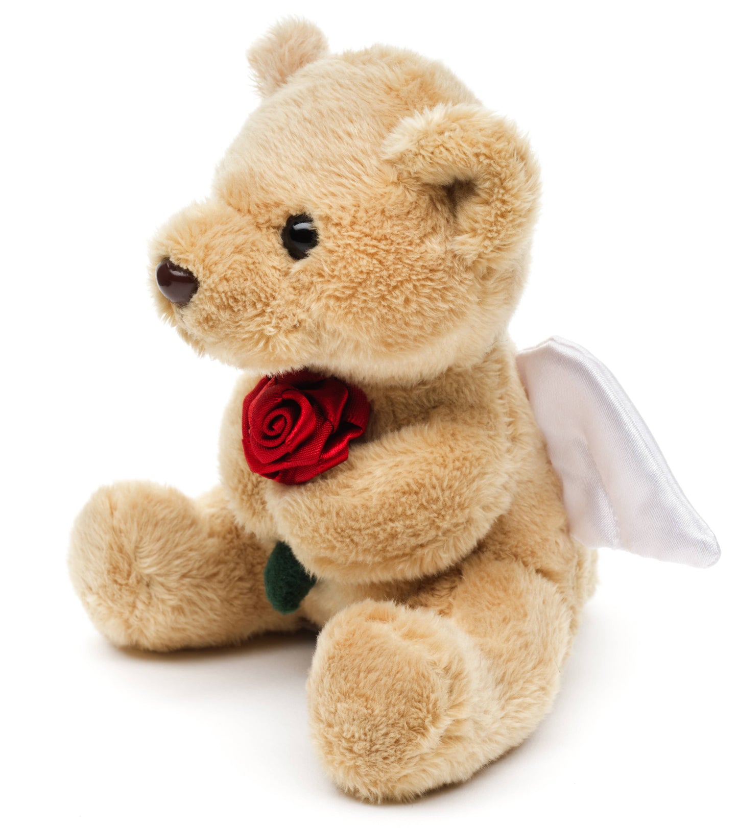 Guardian Angel Teddy Bear Plush with Red Rose
