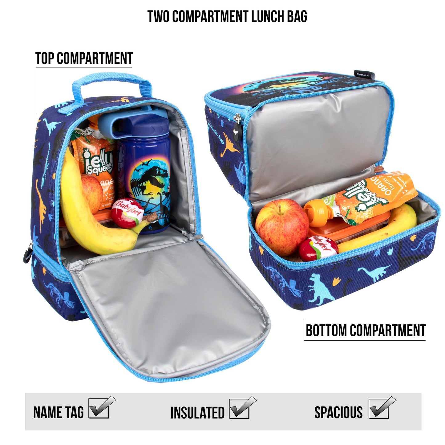 Sac repas à deux compartiments – dinosaure Moon