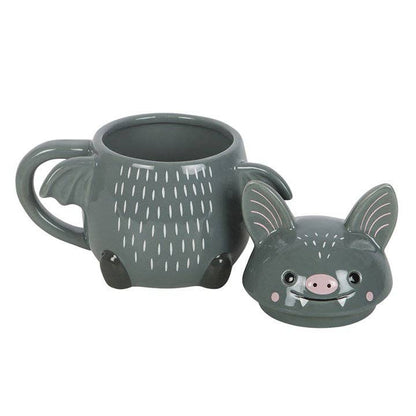 Tasse à couvercle Halloween chauve‑souris mignonne