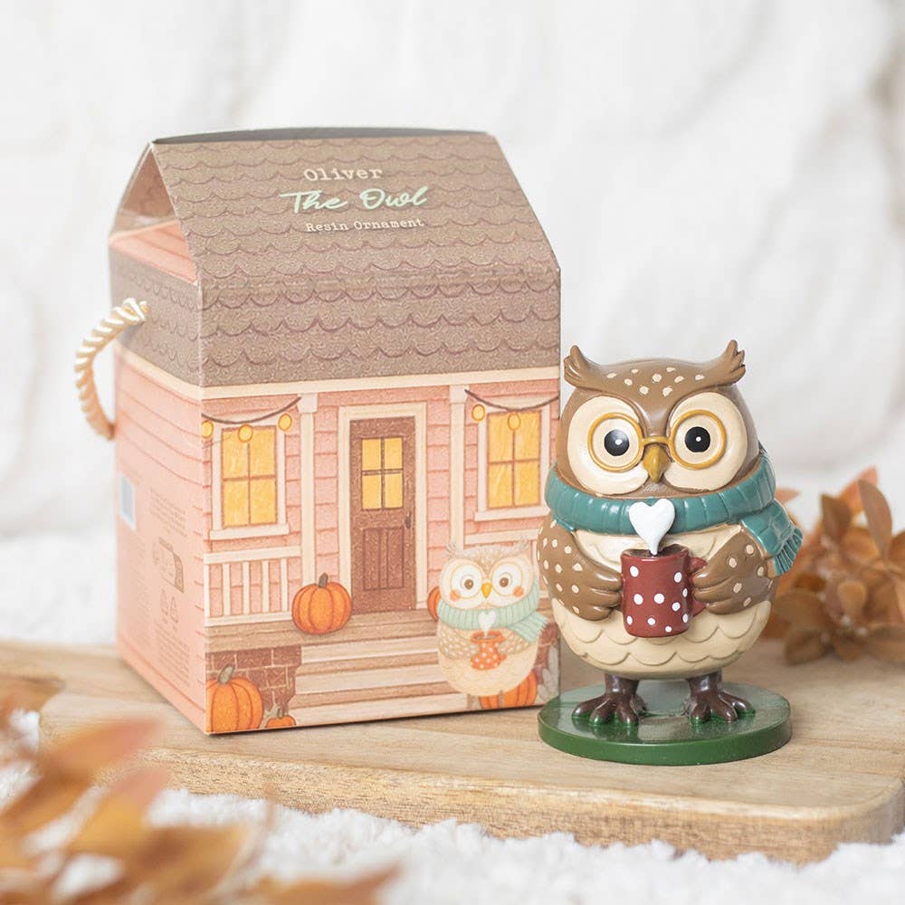 "Oliver" figurine ornament — Autumn owl