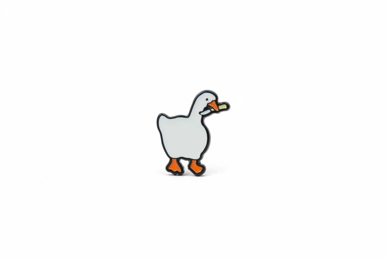 Boucles d’oreilles Canard Blanc Avec Couteau
