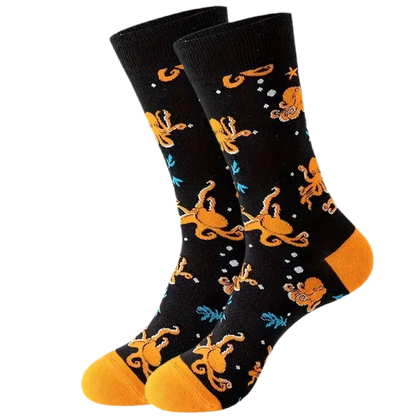 chaussettes poulpes oranges mrcol