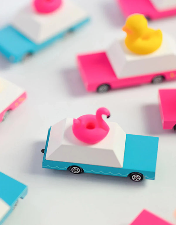 Candycar World Houten Auto - Roze Flamingo