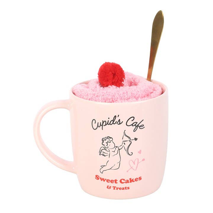 Ensemble Tasse, Cuillère et Chaussettes Cupid's Café