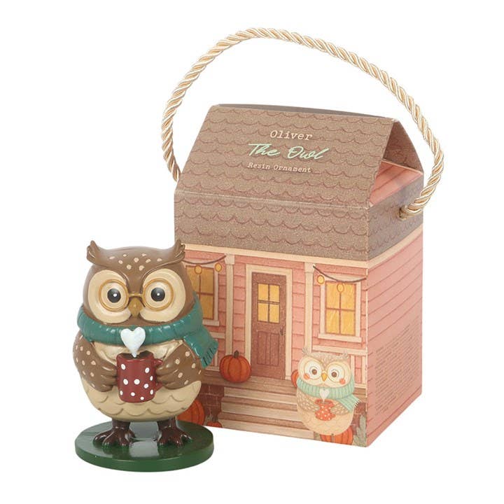 "Oliver" figurine ornament — Autumn owl