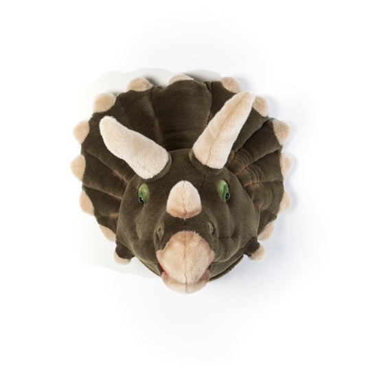 Adam de Triceratops pluche wanddecoratie