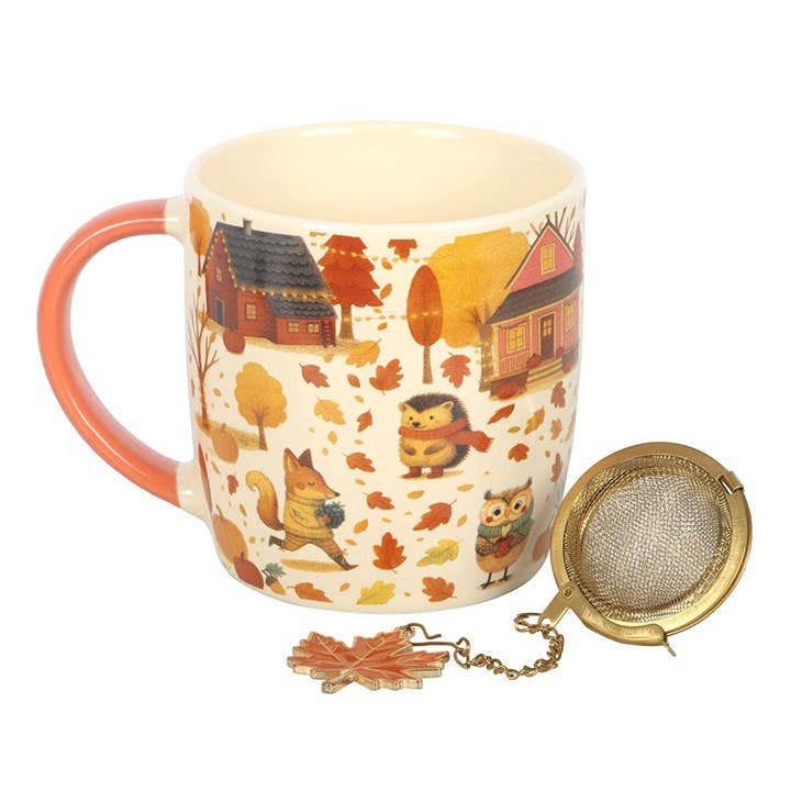 Creature Comforts Set: Autumn Mug and Tea Strainer