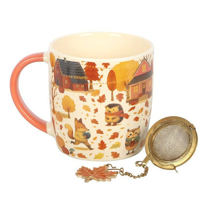Creature Comforts Set: Autumn Mug and Tea Strainer