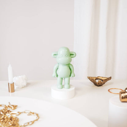 Decoratie - Apenbeeldje 'De Legende' - Polyresin - Mintgroen - 11x7x19cm